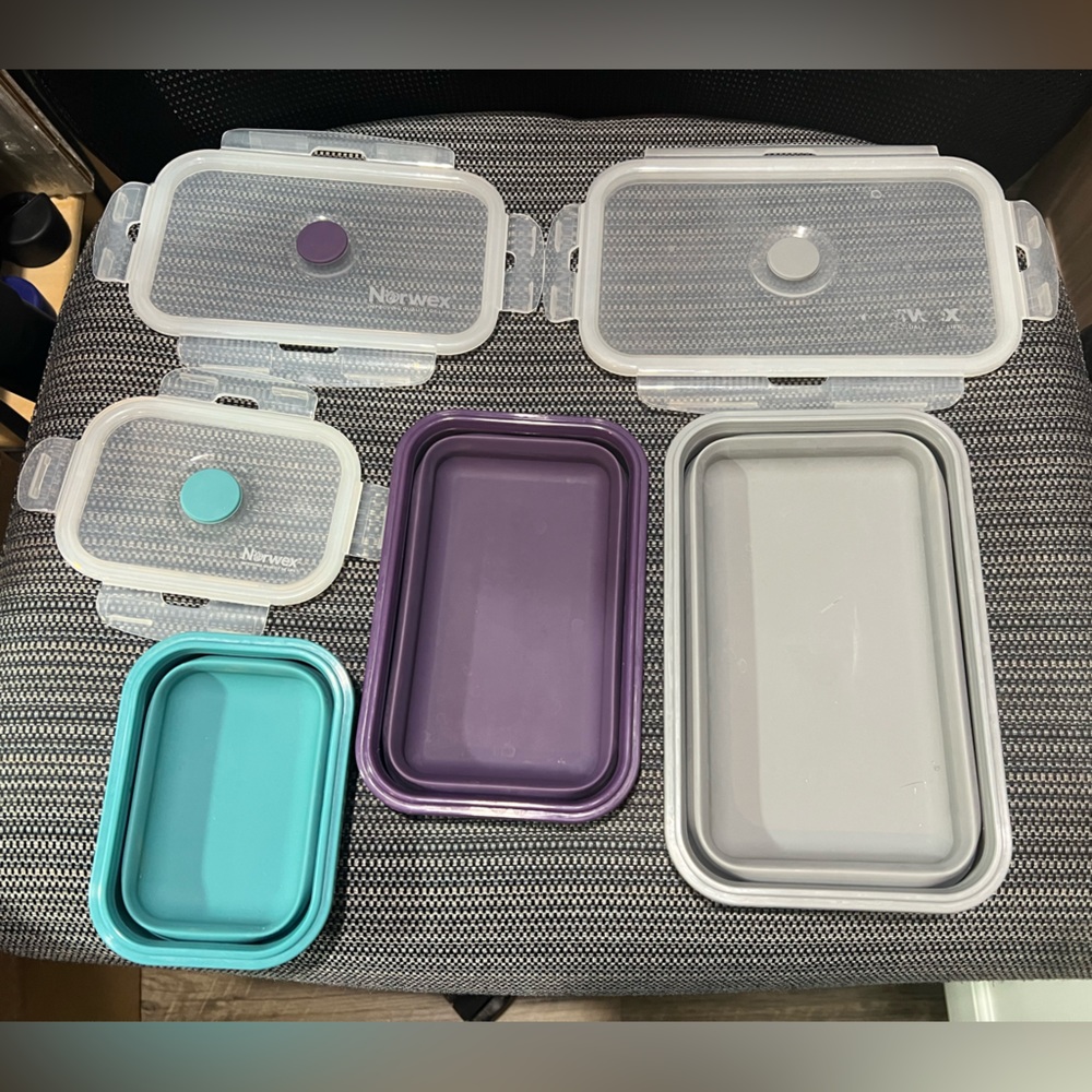 Norwex silicone collapsible storage containers size s/m/l